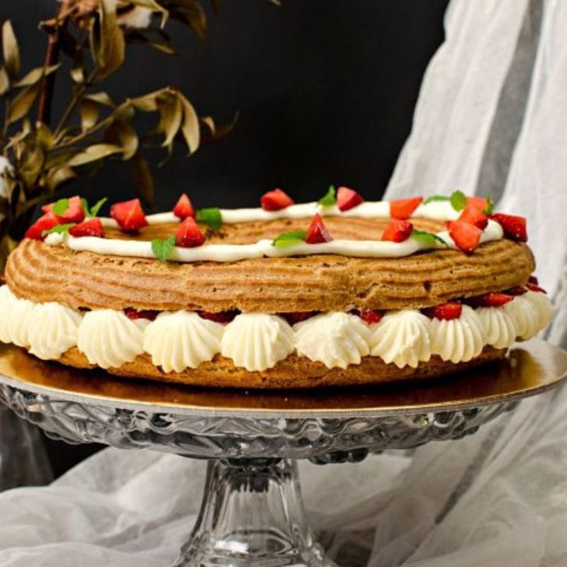 Paris-Brest cu vanilie si capsune