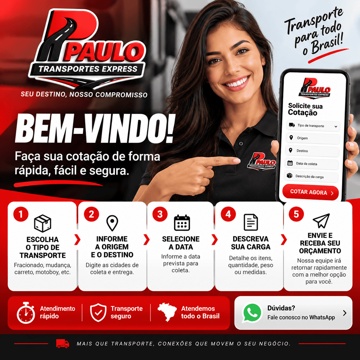 Como fazer uma cotação na Paulo Transportes Express