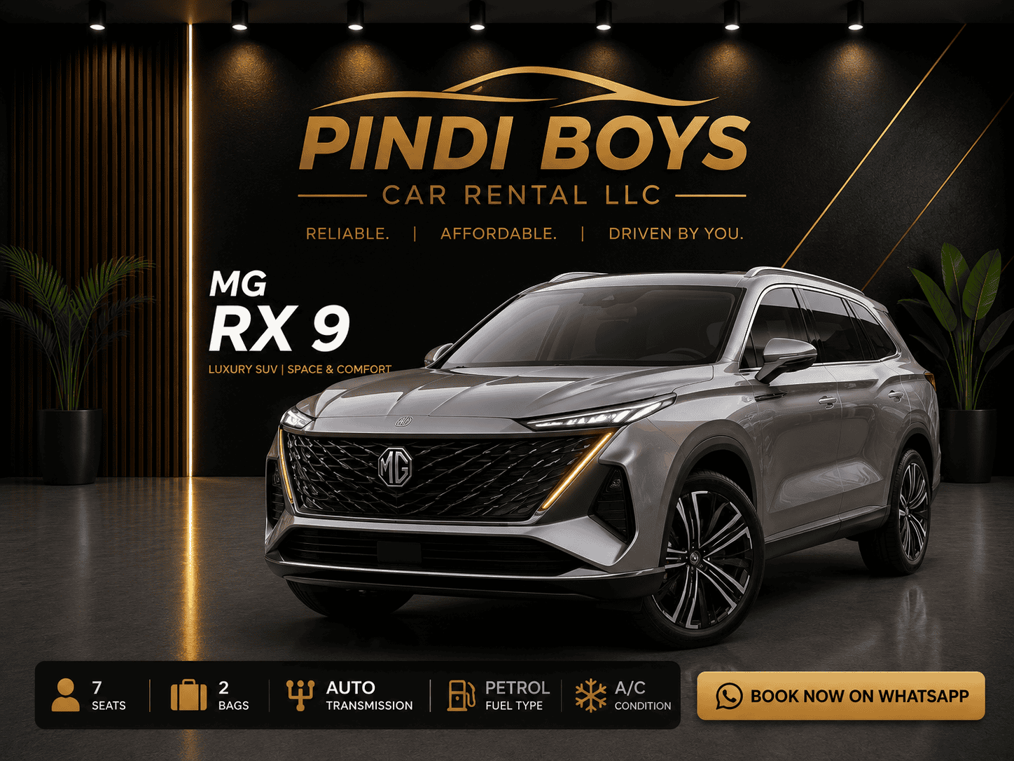 MG RX9 luxury SUV rental Dubai