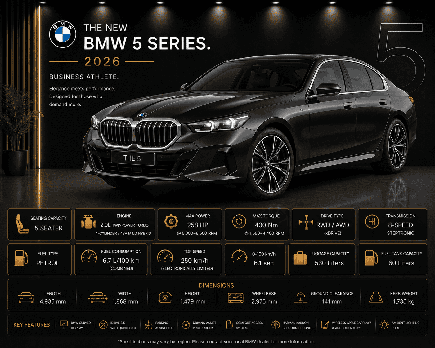 BMW 7 Series or similar luxury sedan rental Dubai