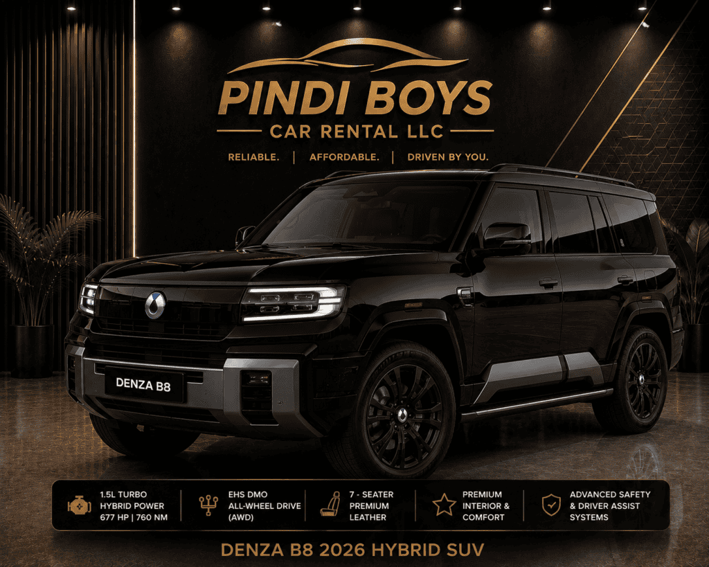 BYD Denza B8 2026 or similar luxury hybrid suv rental Dubai