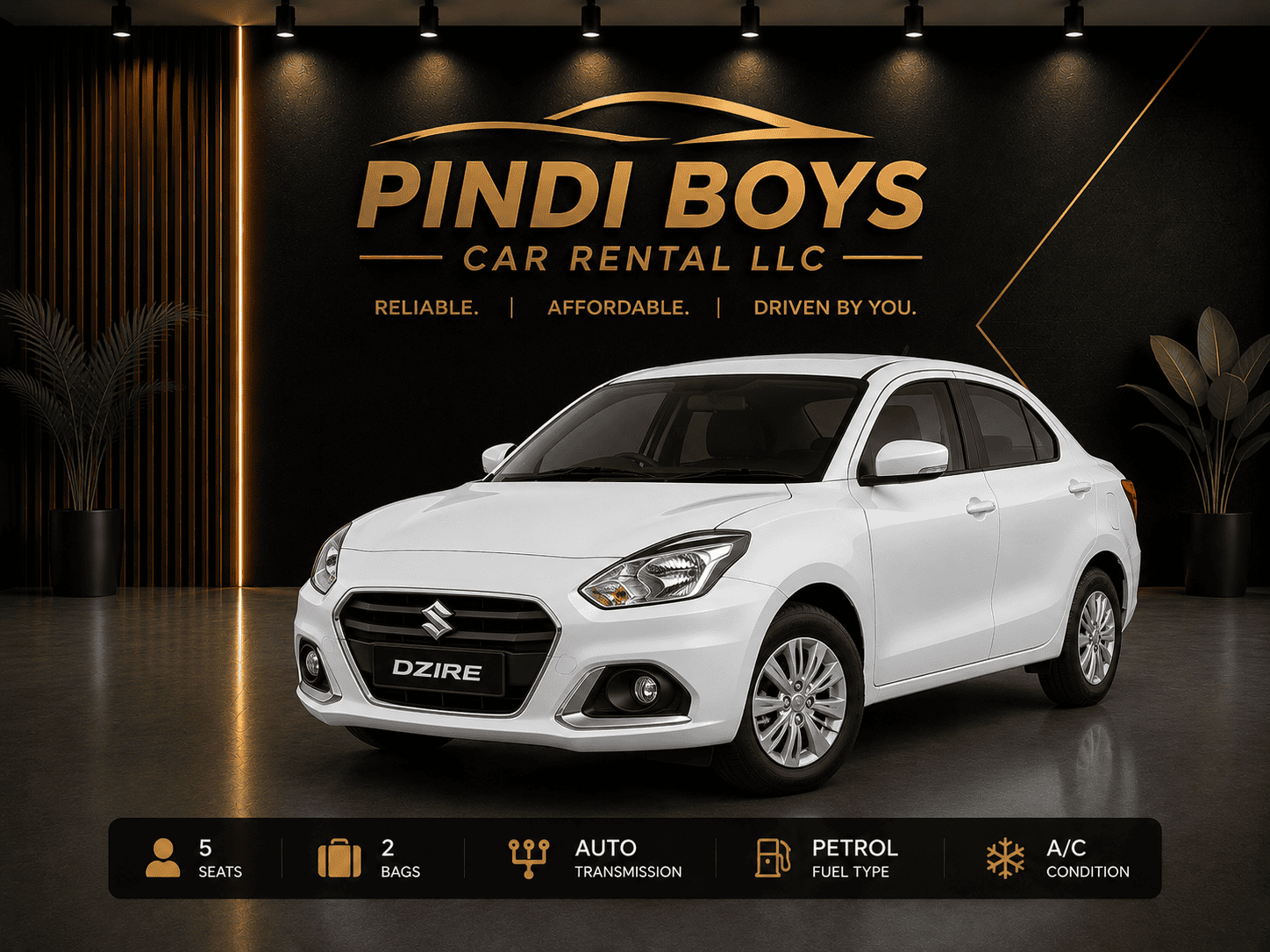Suzuki Dzire sedan rental Dubai
