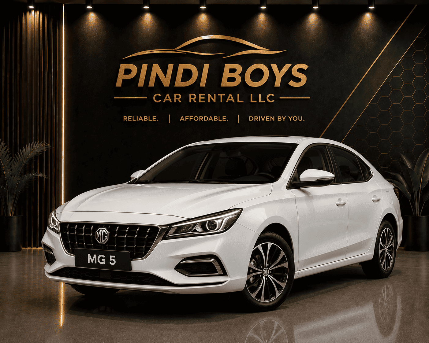 MG 5 compact sedan rental Dubai