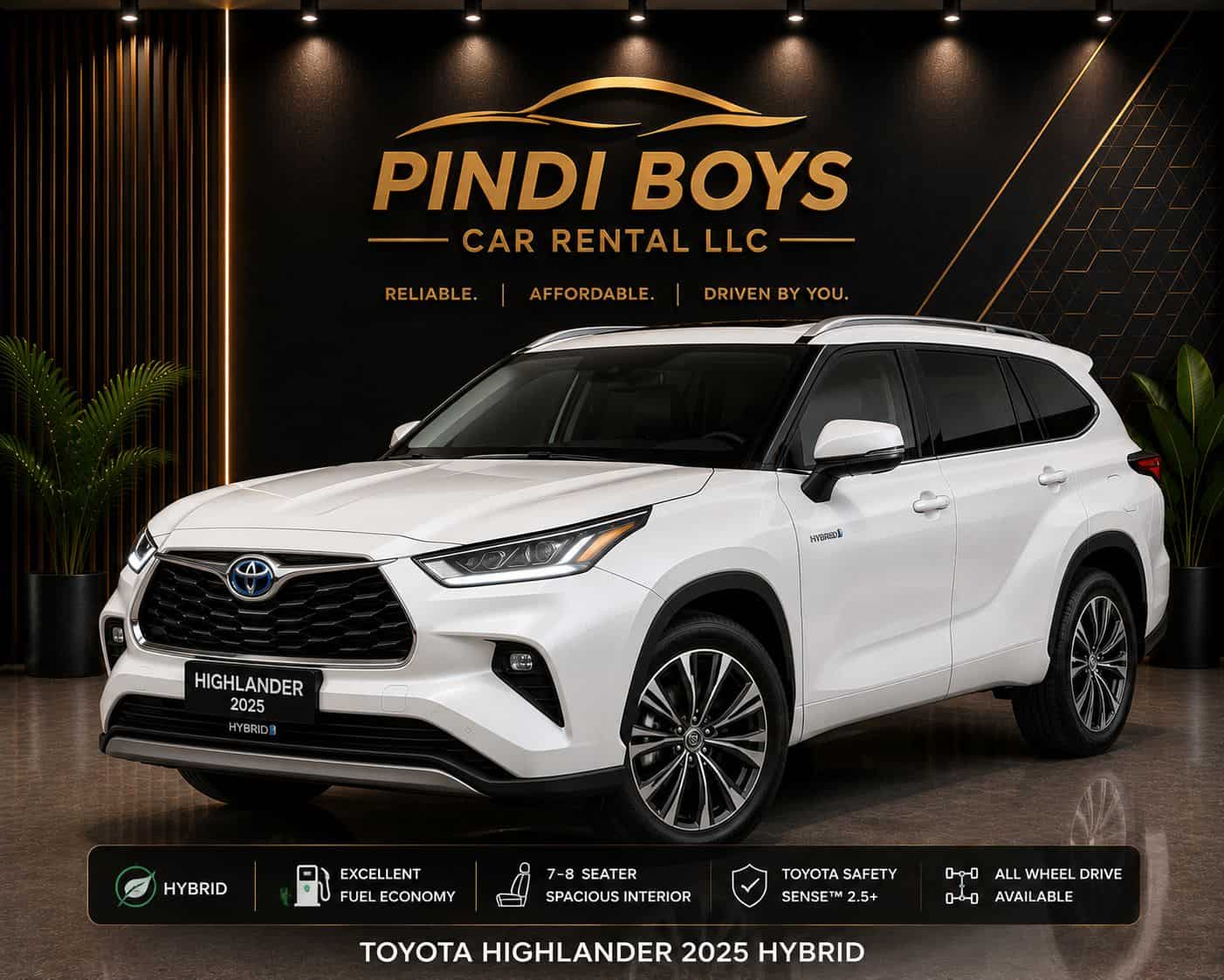 Toyota Highlander or similar full size suv rental Dubai
