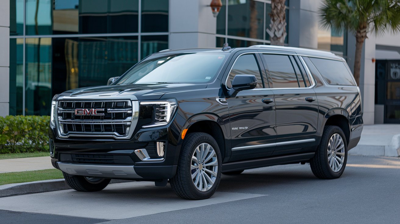 a photo of a black pearson express limo