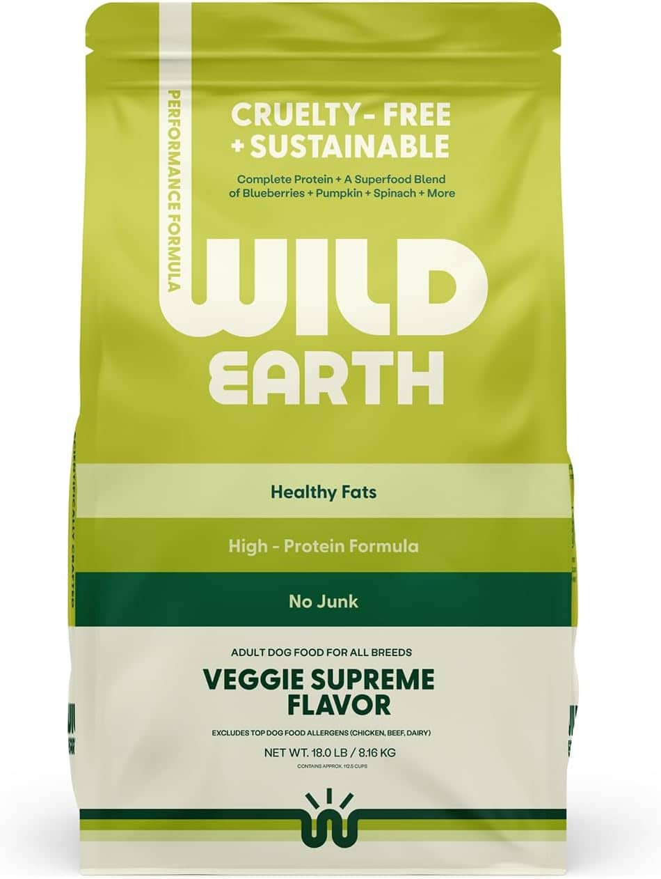 Wild Earth Vegan Dry Dog Food Veggie Supreme Flavor 18lb Bag
