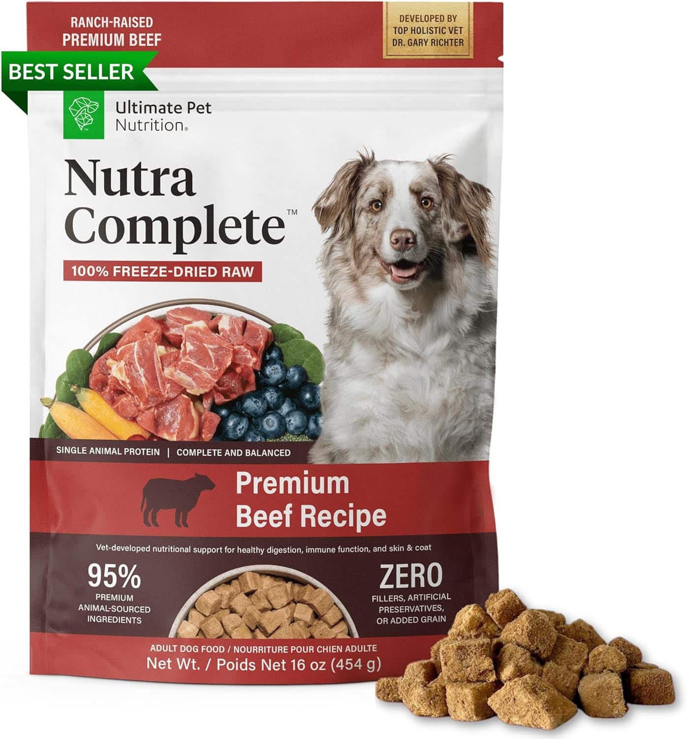 Nutra Complete Beef Freeze-Dried Raw Dog Food with Antioxidants and Prebiotics