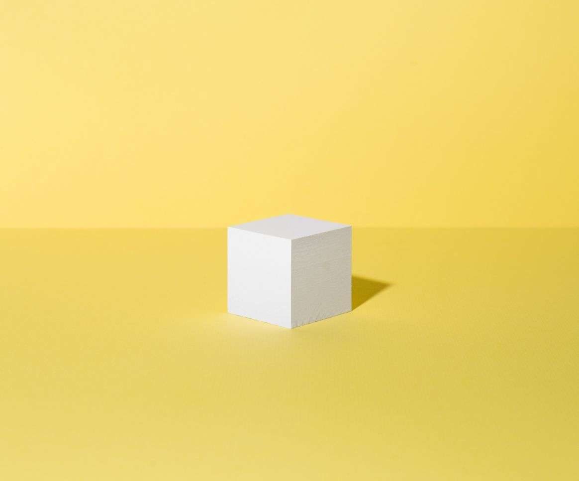 square object with shadow on a yellow background square object with shadow on a yellow background