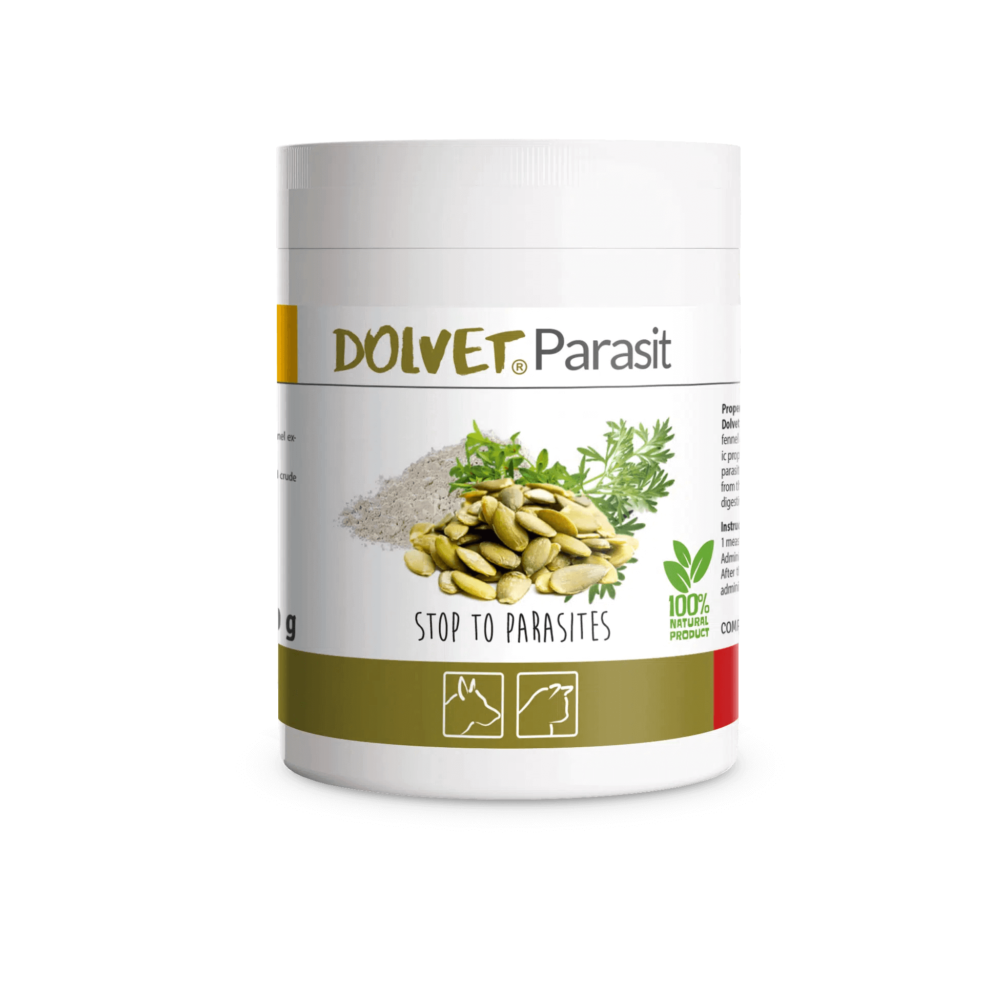 Dolfos Dolvet Parasit Suplemento Natural Antiparasitario 70gr Para Perros y Gatos