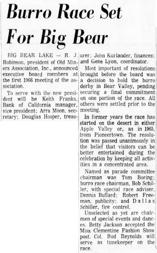 Feb. 25, 1966 - The San Bernardino County Sun article clipping