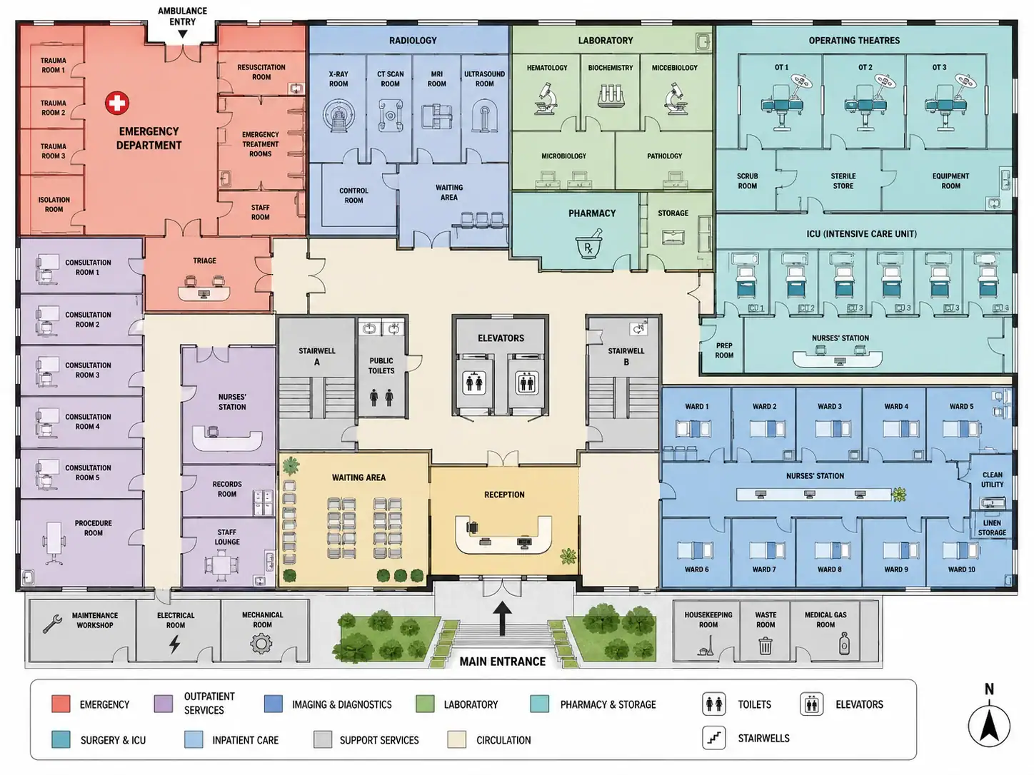 Hospital floorplan