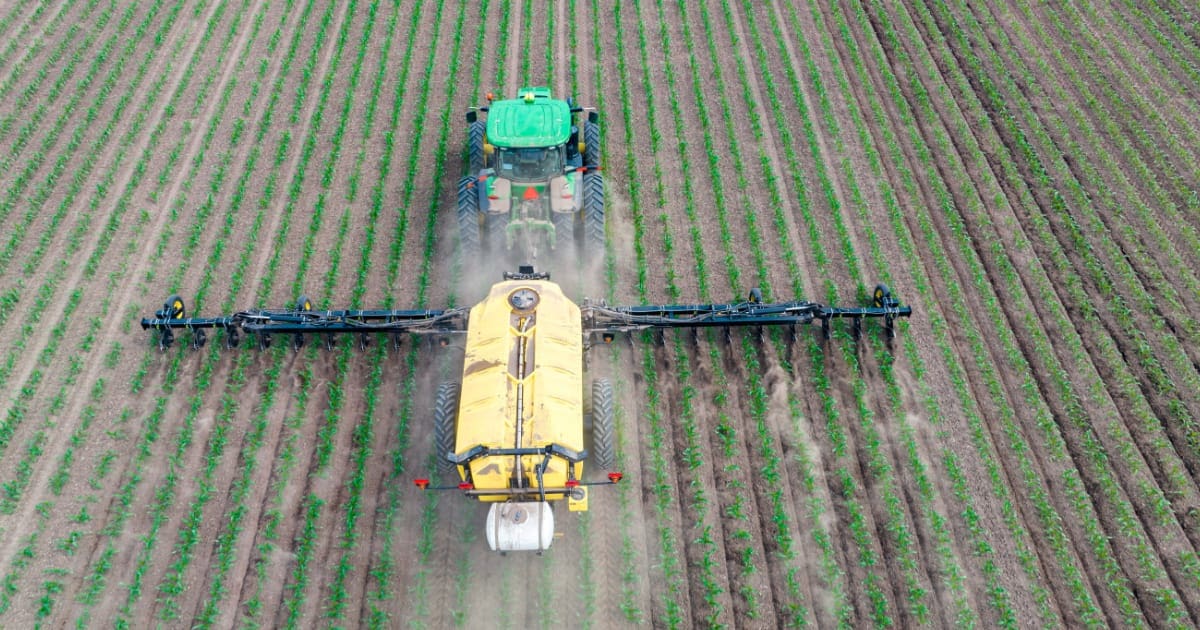 Tractor in field