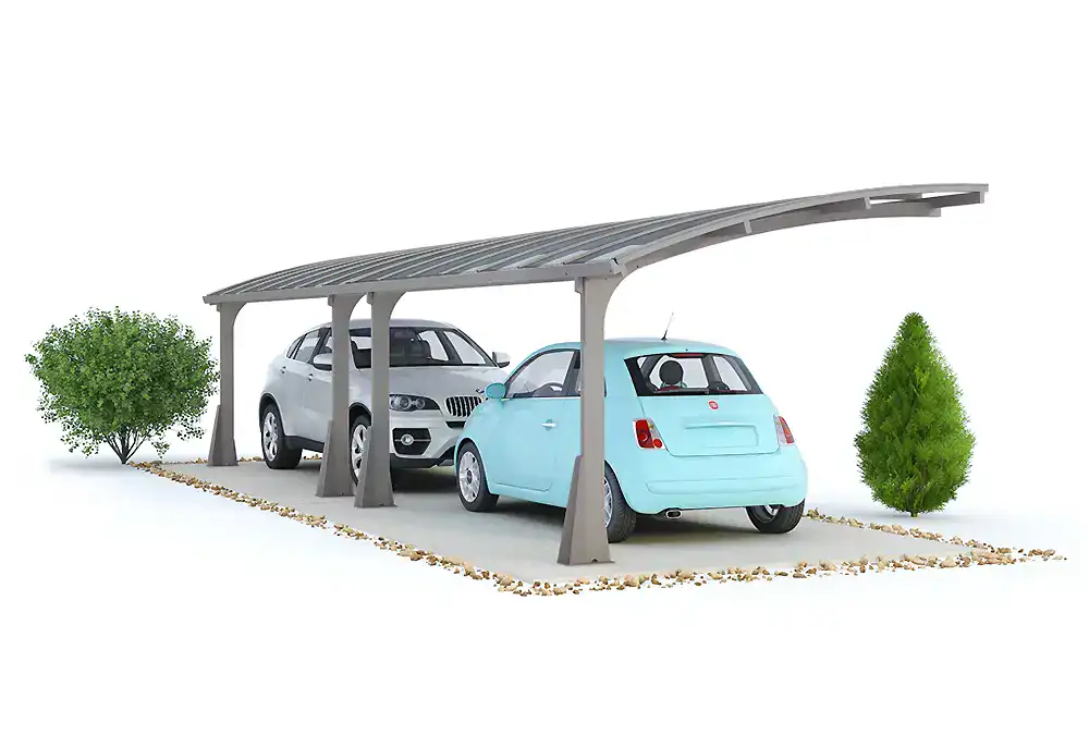 carport aluminium gris 2 voitures