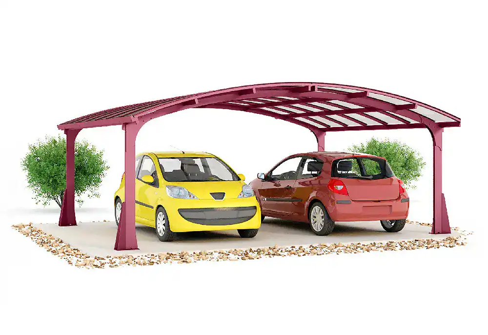 carport aluminium rouge 2 voitures