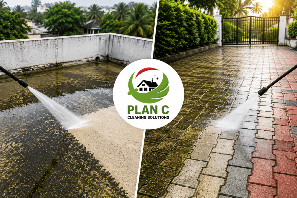 Terrace and Interlock Cleaning Before Rain in Trivandrum