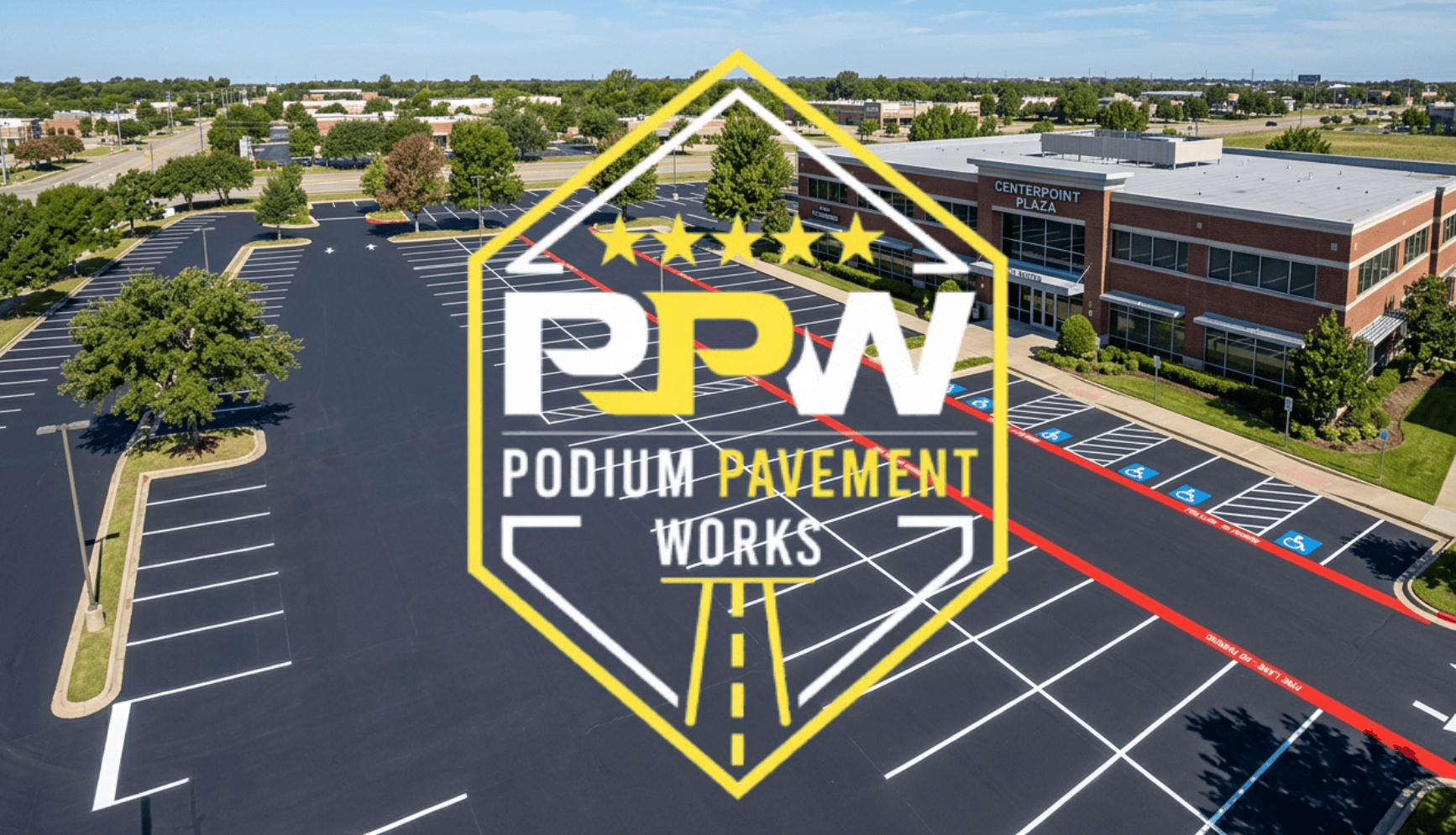 Parking lot restripe The Woodlands TX Montgomery County