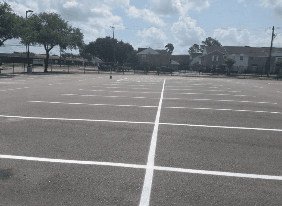 Parking lot restripe Humble TX Harris County