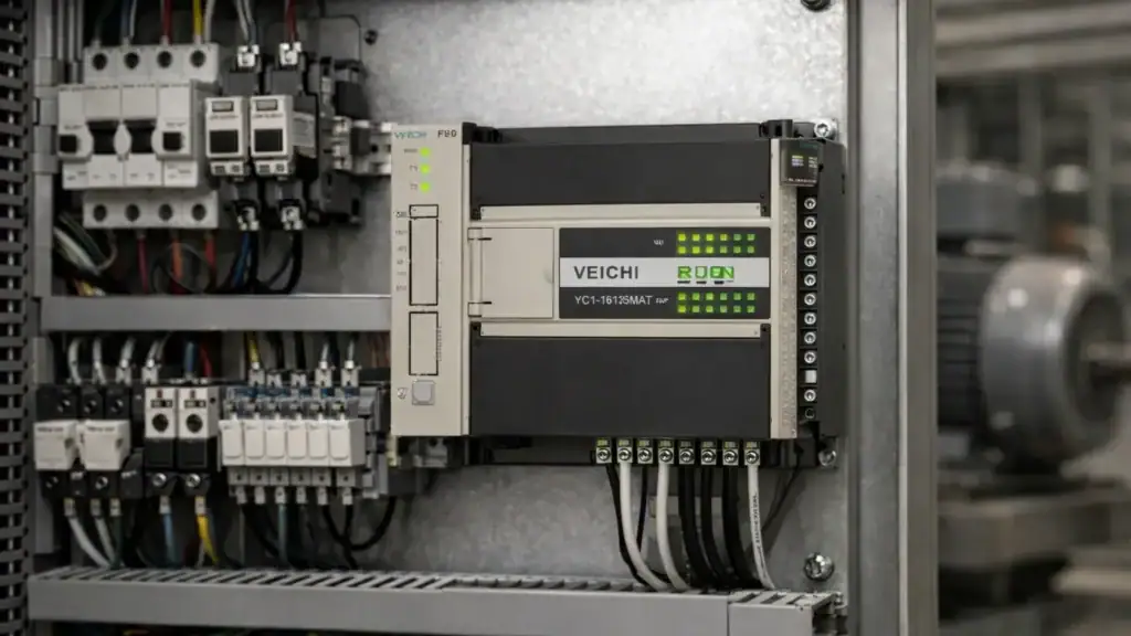 VFD in an industrial control panel during acceleration fault troubleshooting