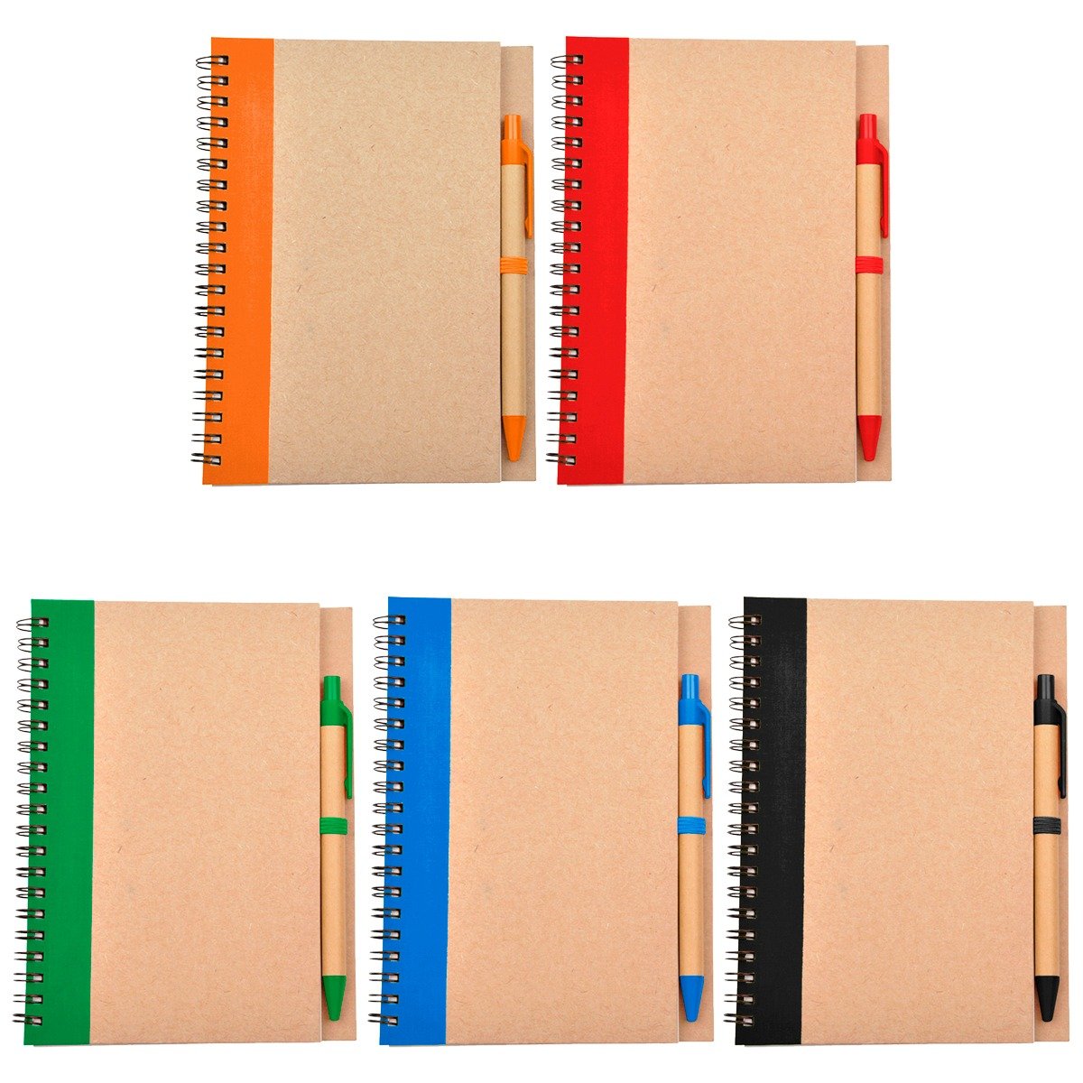 Agenda de carton reciclado con pluma