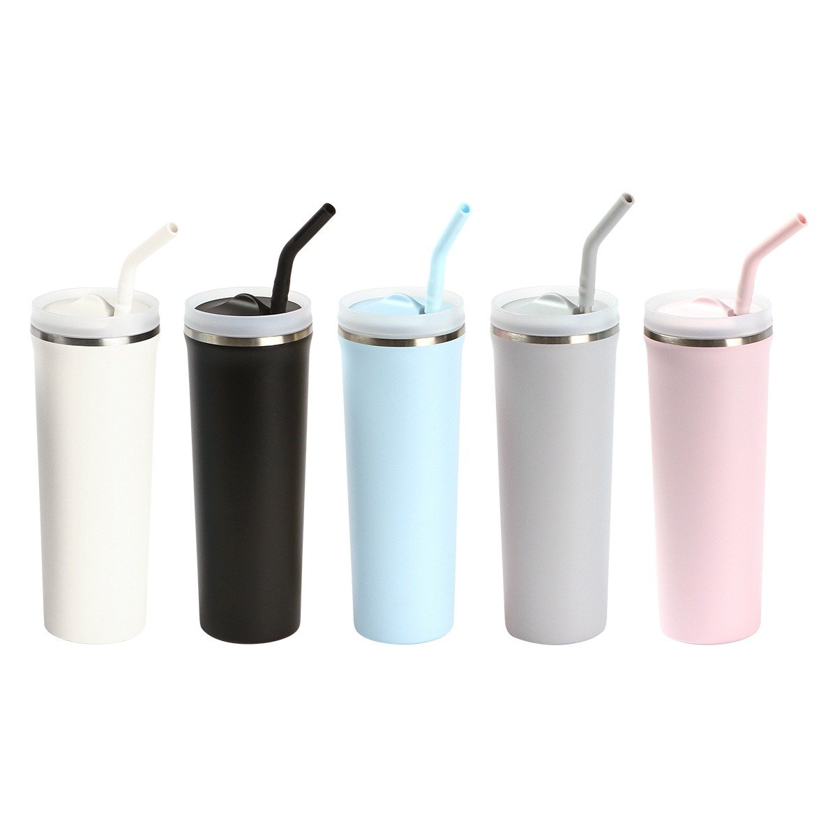 Termos altos colores pastel y tonos de B/N