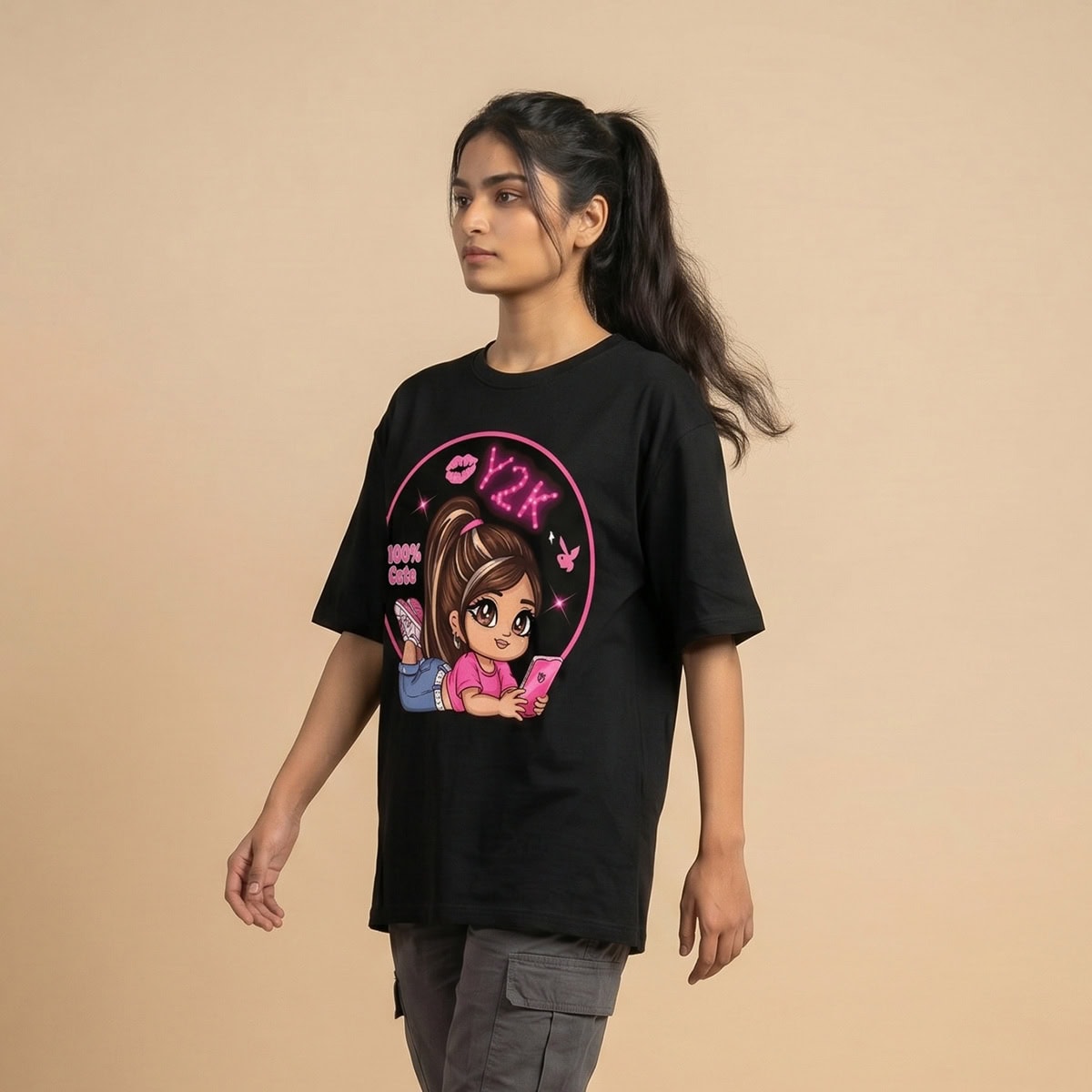 Y2K Cute Girl Oversized T-Shirt