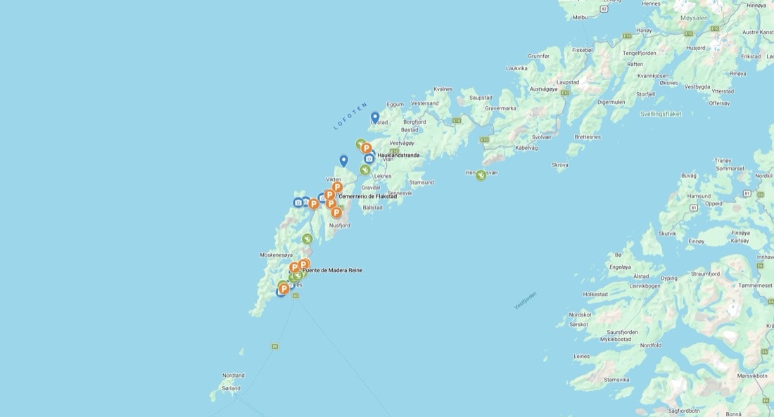 Portada del mapa de localizaciones de Lofoten