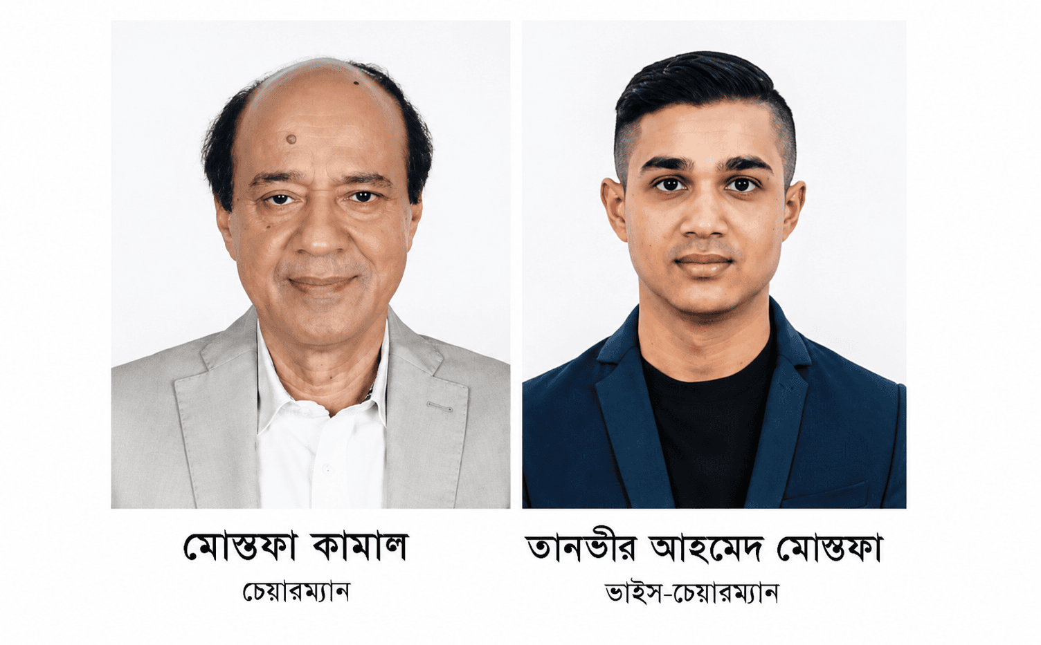 বাংলাদেশ ন্যাশনাল ইন্স্যুরেন্সের চেয়ারম্যান মোস্তফা কামাল, ভাইস চেয়ারম্যান তানভীর আহমেদ মোস্তফা