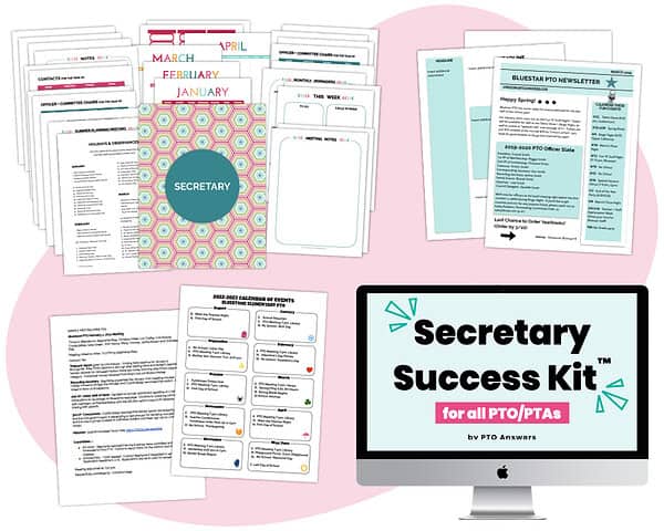 Become a Better PTO / PTA Secretary: How to Take Meeting Minutes 1 pto secretary success kit.001