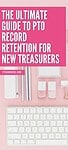 'record retention for new treasurers' atop office supplies on pink surface