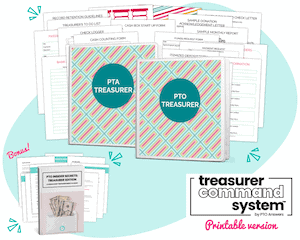 Treasurer Command System for PTA/PTO - Printable Binder Kit + Treasurer Form Kit by PTO Answers