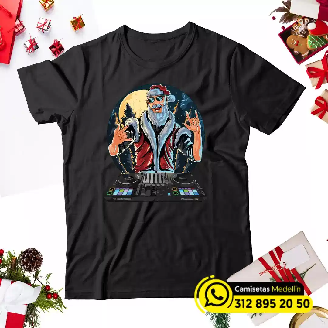 camisa navideña negra hombre medellin