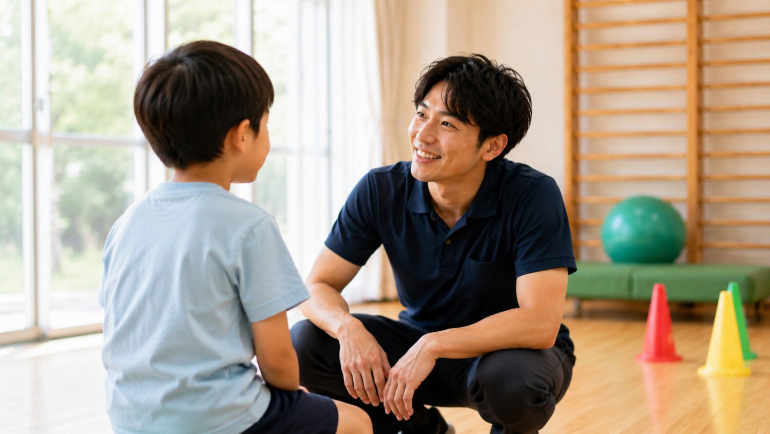 スタッフが子どもと落ち着いて向き合う様子｜CREDOの働き方