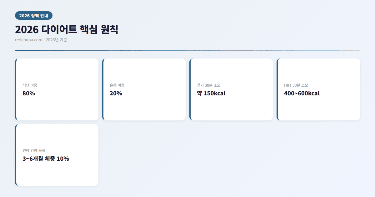 2026 다이어트 핵심 원칙 인포그래픽