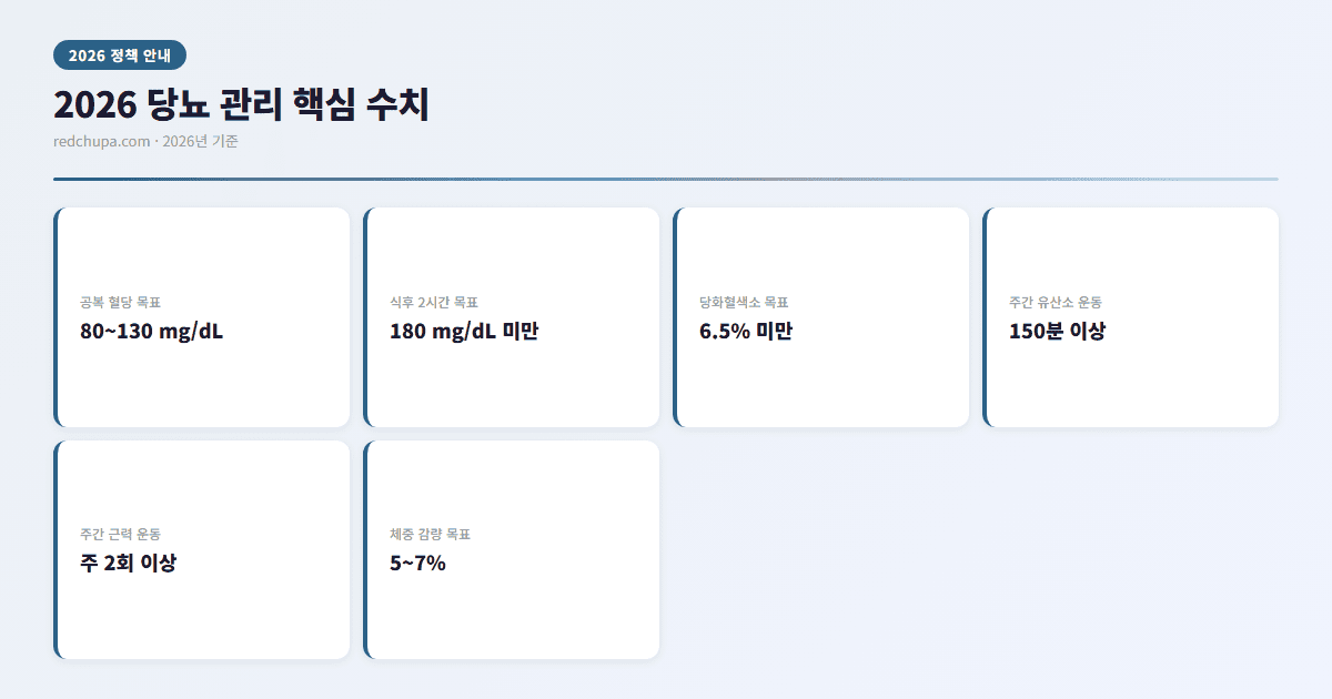 2026 당뇨 관리 핵심 수치 인포그래픽