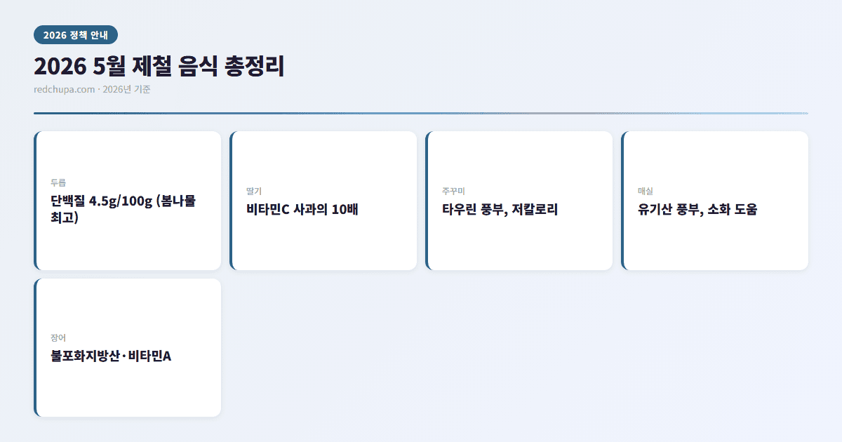 2026 5월 제철 음식 총정리 인포그래픽