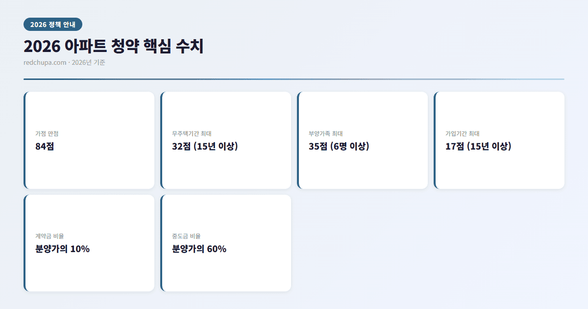 2026 아파트 청약 핵심 수치 인포그래픽