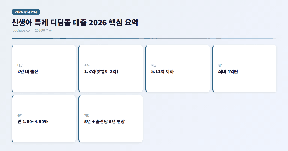 신생아 특례 디딤돌 대출 핵심 요약 인포그래픽