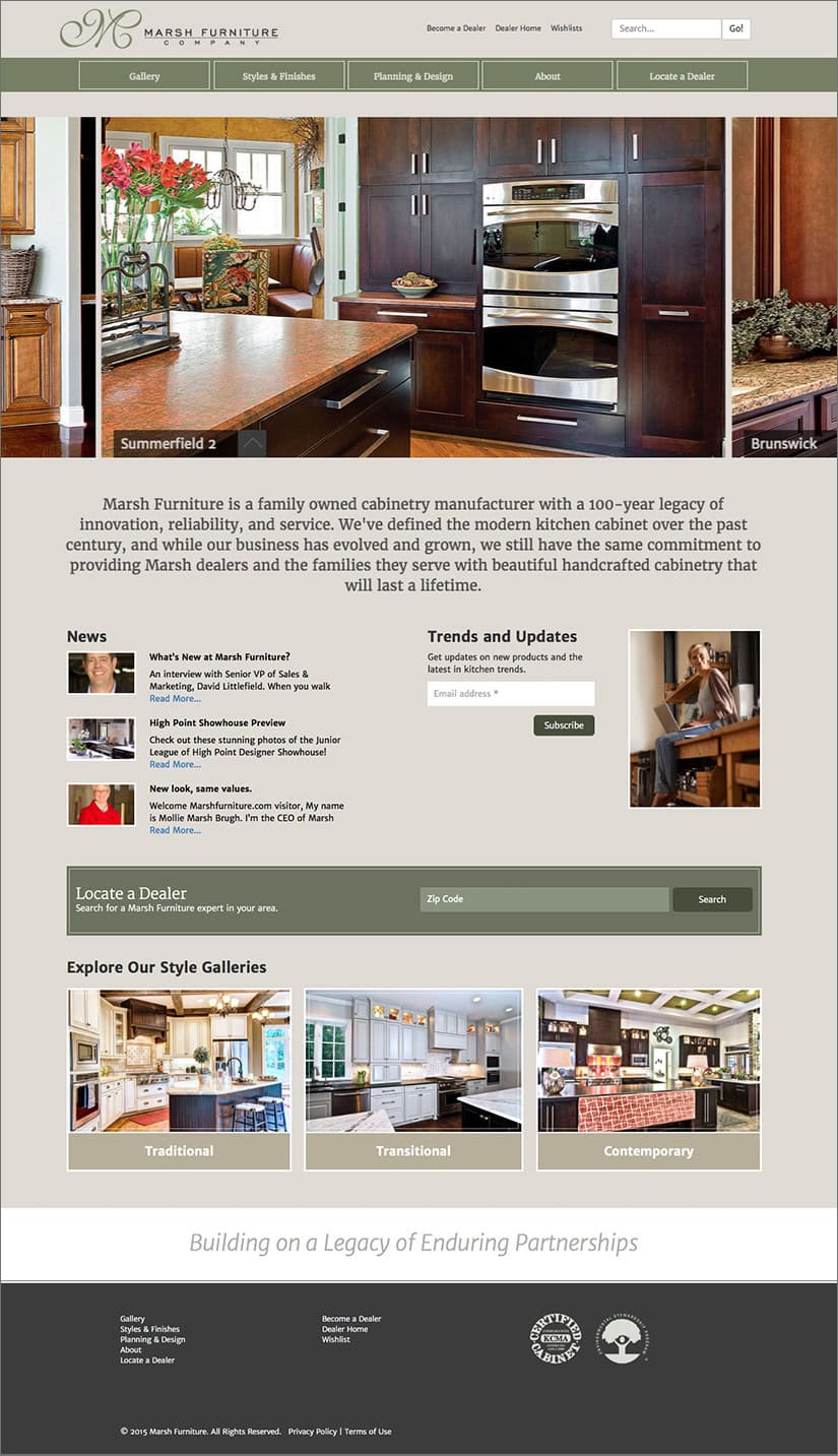 Marsh Furniture Website | Red Letter Marketing |Greensboro