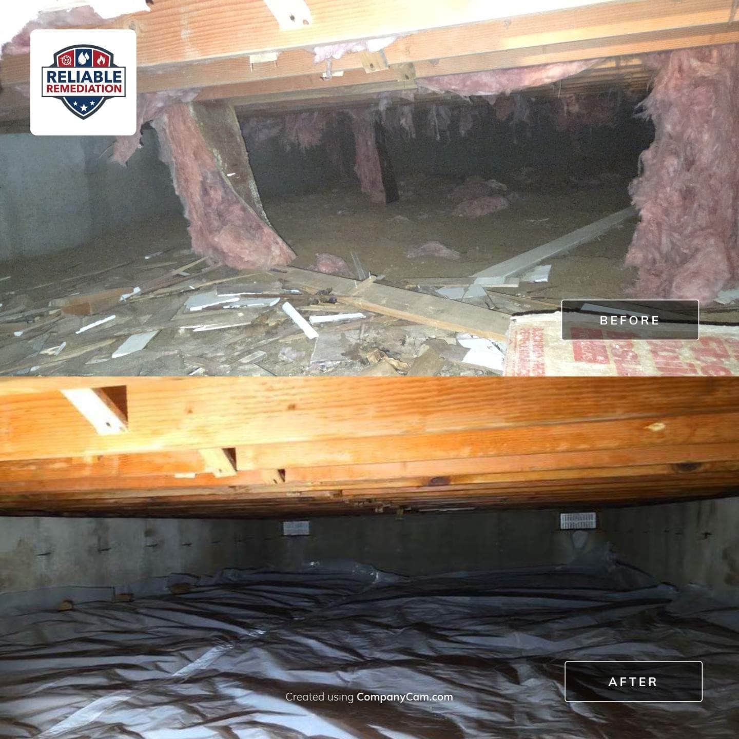 Crawlspace remediation and encapsulation work in Groton CT