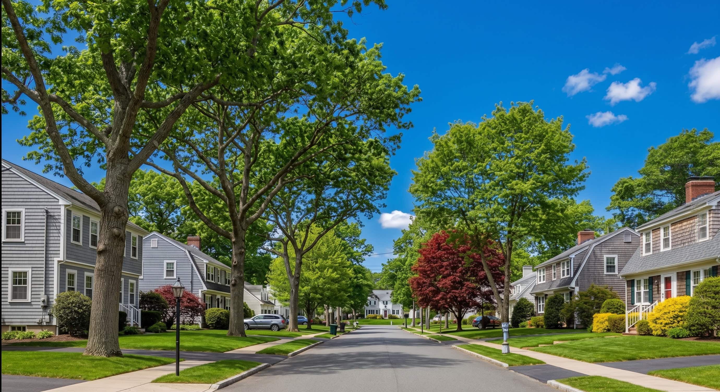 A Flanders neighborhood in East Lyme, CT in spring