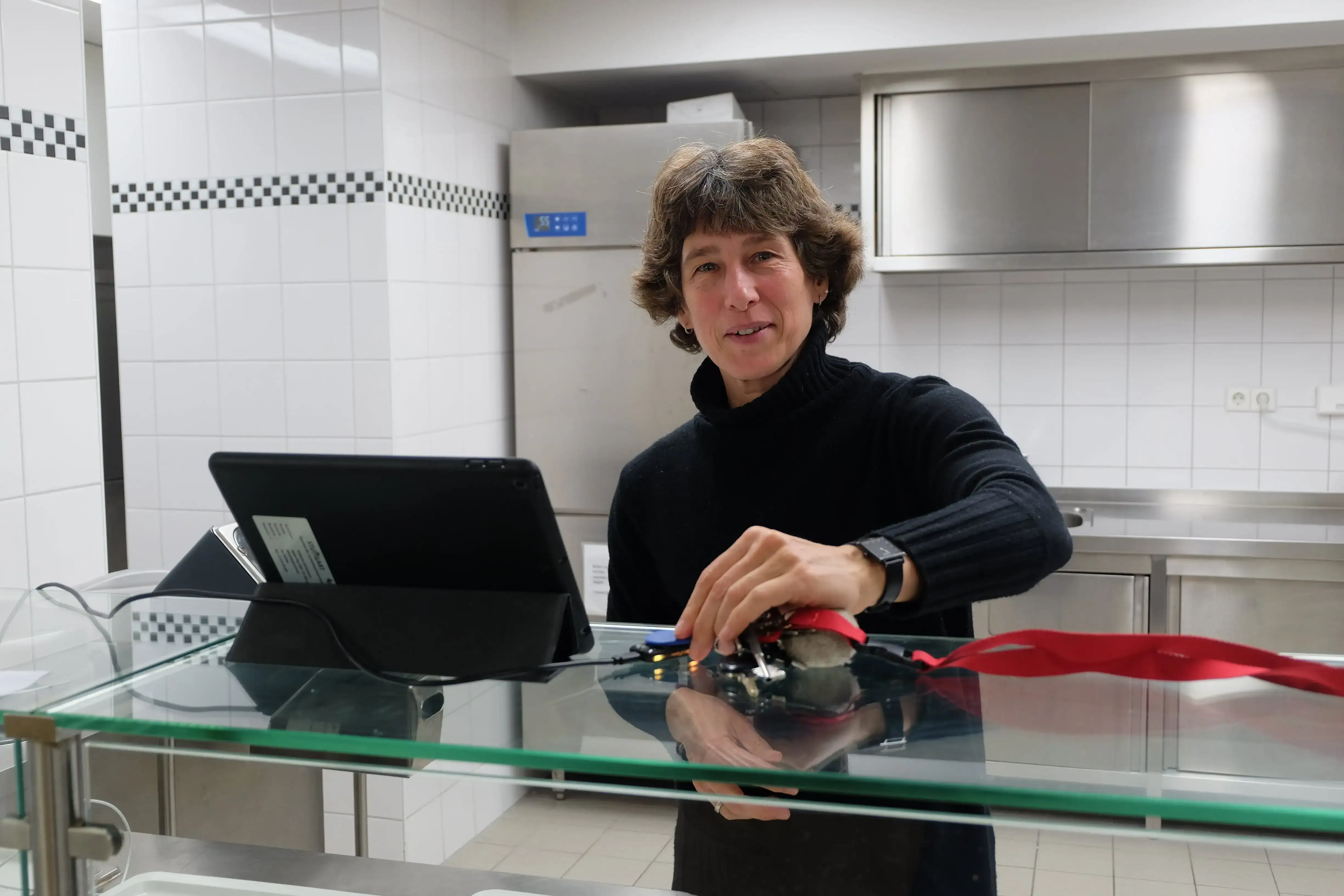 principal in school canteen