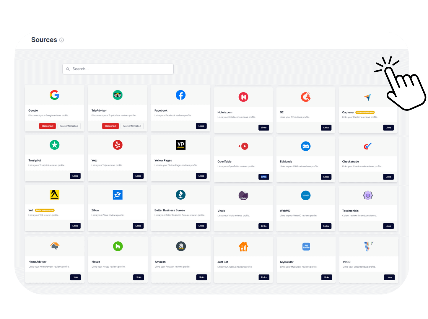 Manage reviews from multiple platforms