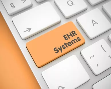 EHR PROS 1 - stockfresh 8616241 ehr-systems-message-on-the-orange-keyboard-key-3d sizeXS-min