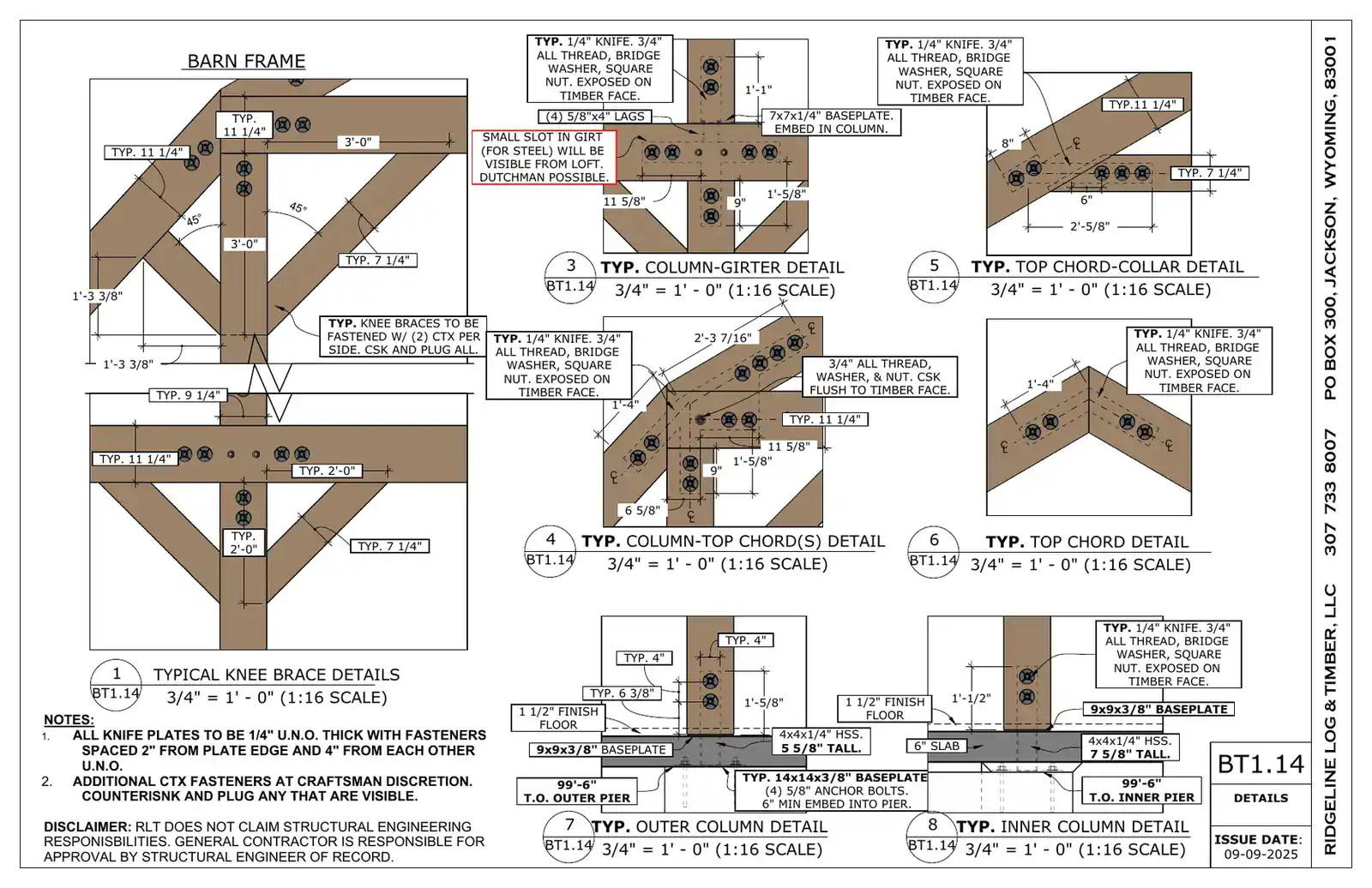 Cora Ranch concealed steel connection details