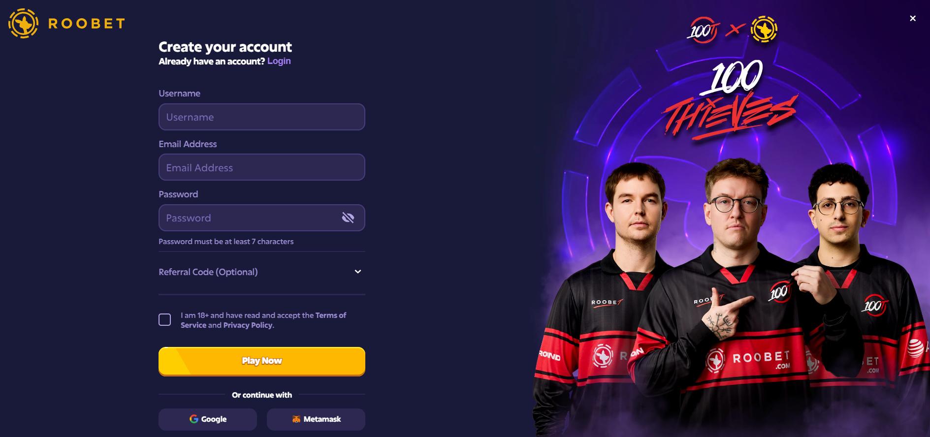 Registration Roobet