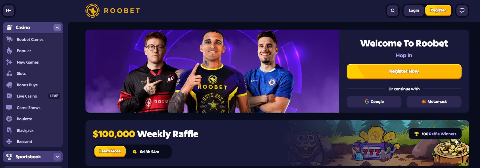 Roobet Casino main