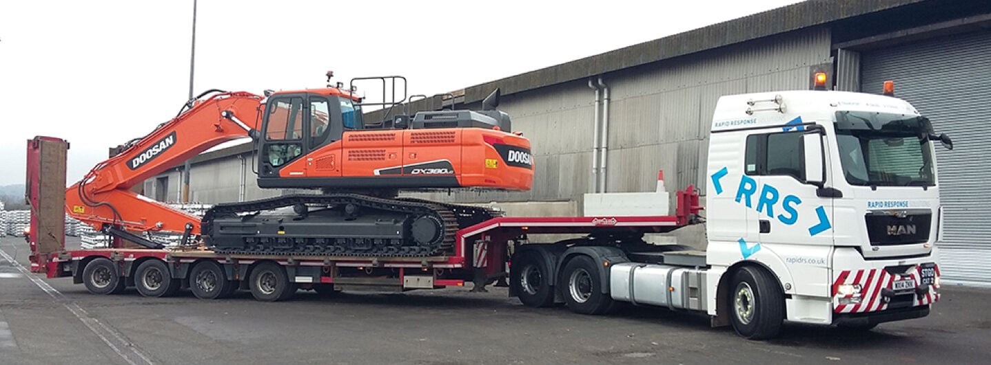 RRS Specialist Transport moving Doosan plant machinery