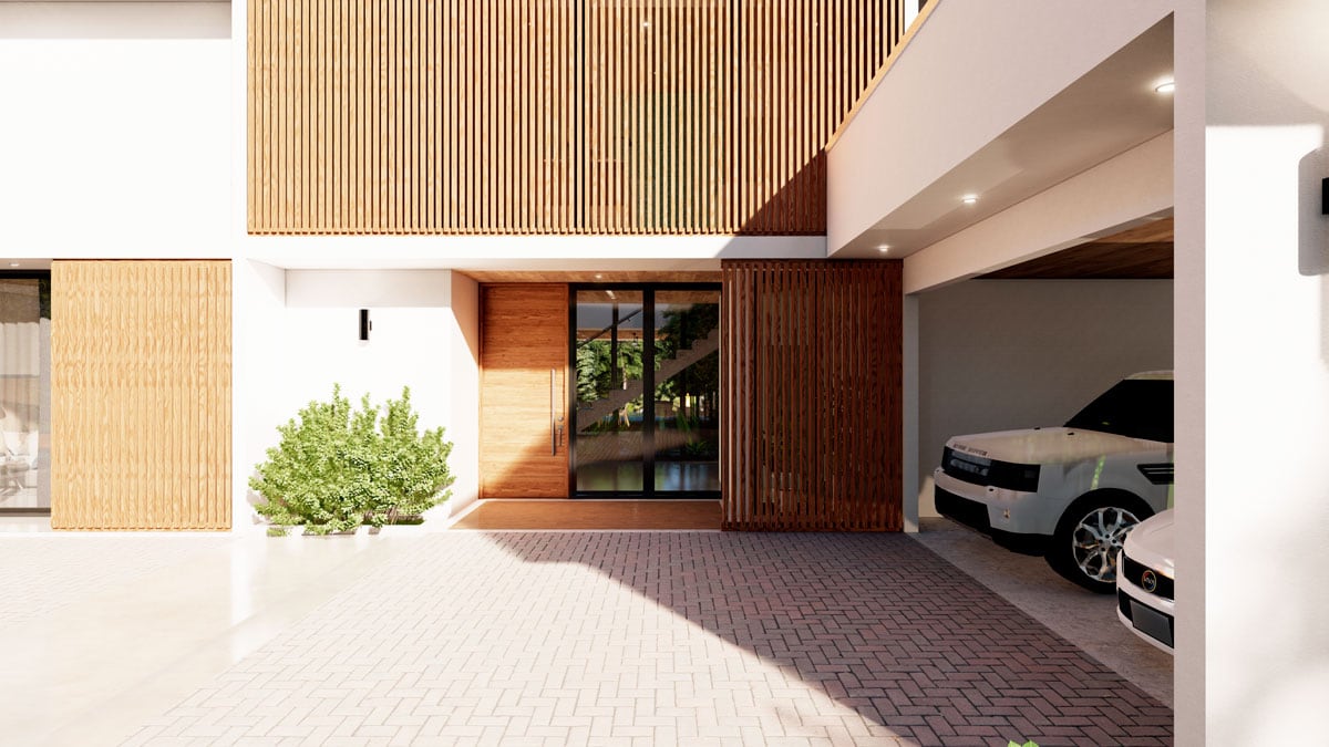 Sanara Phase I Standard residence exterior render at Reserva Conchal