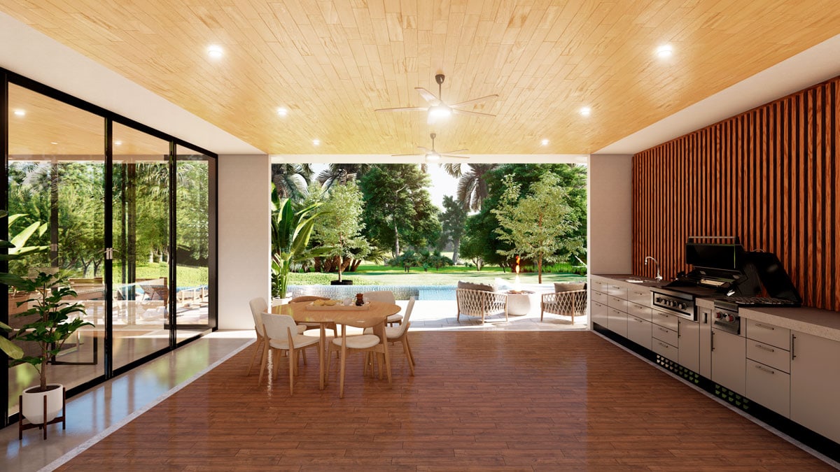 Sanara Phase I residence outdoor terrace render at Reserva Conchal