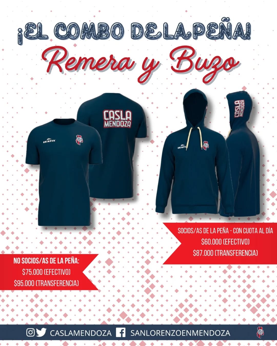 Remera y buzo de la peña de Mendoza